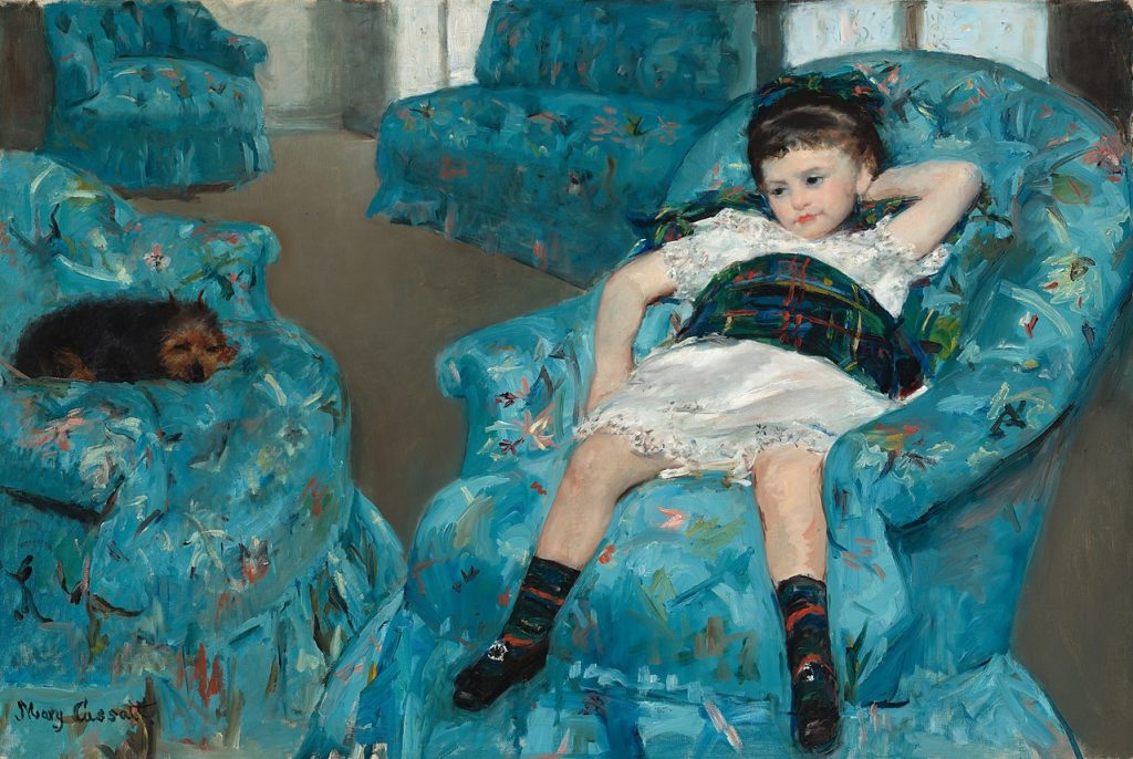 Lire la suite à propos de l’article Petite fille dans un fauteuil bleu – Mary Cassatt